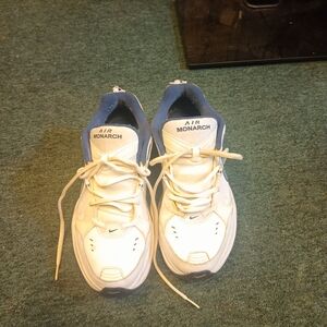 Nike Air Monarch IV Mens Sneakers White and Blue
